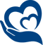 Heart on the palm icon